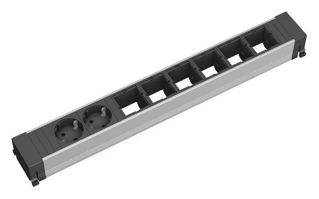 BACHMANN CONFERENCE TOP FRAME X-Groot inzetstuk 2x geaard stopcontact 6x ABD