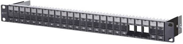 Metz Connect 130920-BK-E 24 poorten Netwerkpatchpaneel 483 mm (19") Zonder connectoren 1 HE Meerdere kleuren Niet ingericht