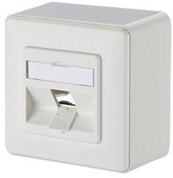 Metz Connect 130B20D10002KE Netwerkdoos Opbouw (op muur) Zonder connectoren 1 poort Zuiver wit