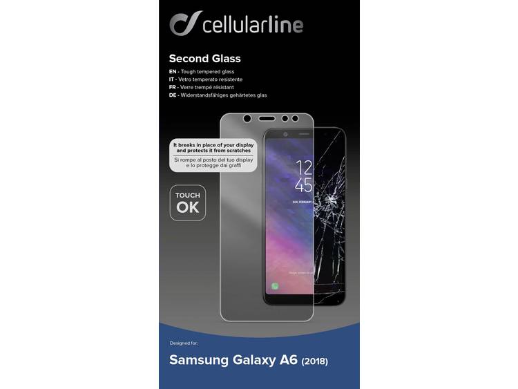 Cellularline Second Glas Screenprotector (glas) Geschikt voor model (GSMs): Samsung Galaxy A6 (2018)