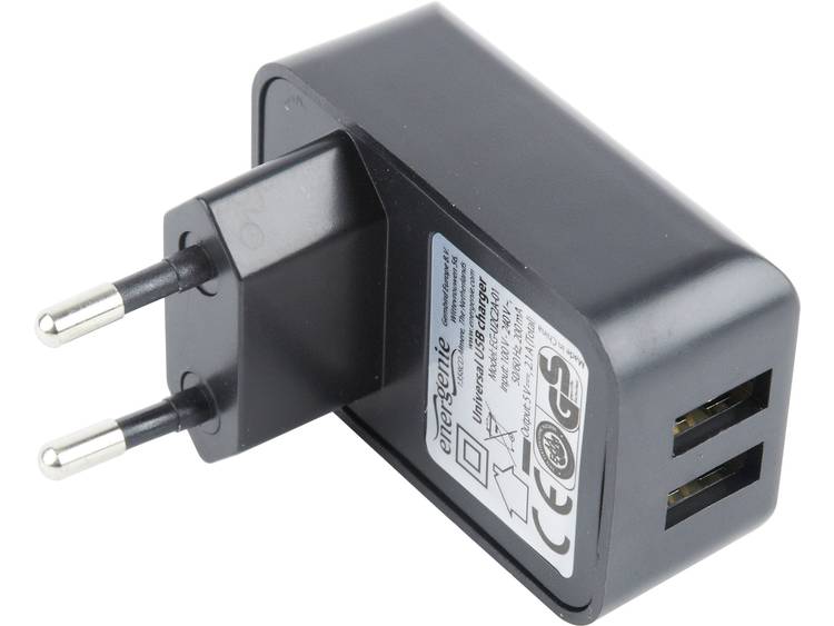 USB-oplader Energenie Uni- 2-fach EG-U2C2A-02 (Thuislader) Uitgangsstroom (max.) 2000 mA 2 x USB