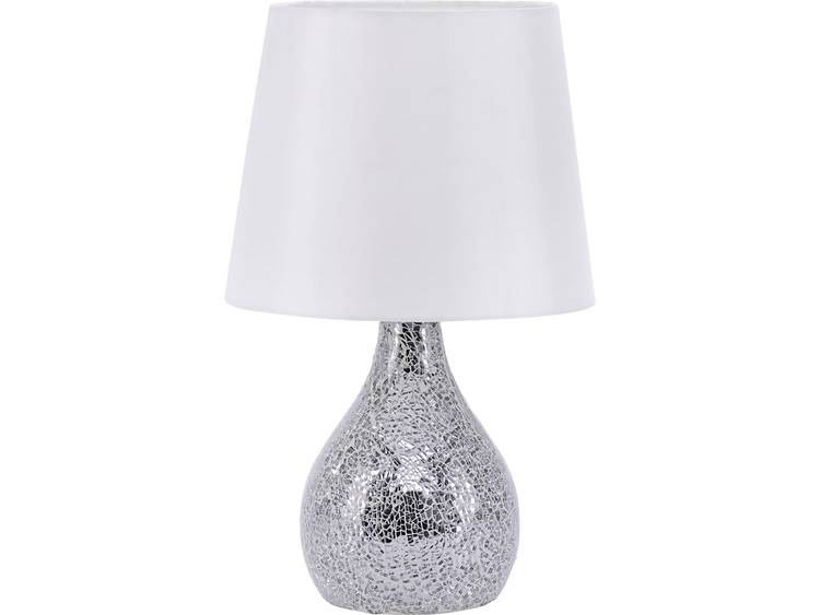 Tafellamp LED E14 40 W LeuchtenDirekt Cornelius 11245-16 Wit, Zilver