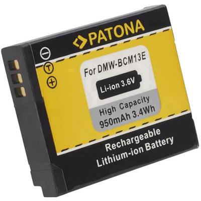 Patona FODMW-BCM13E Camera-accu Vervangt originele accu DMW-BCM13E 3.6 V 950 mAh