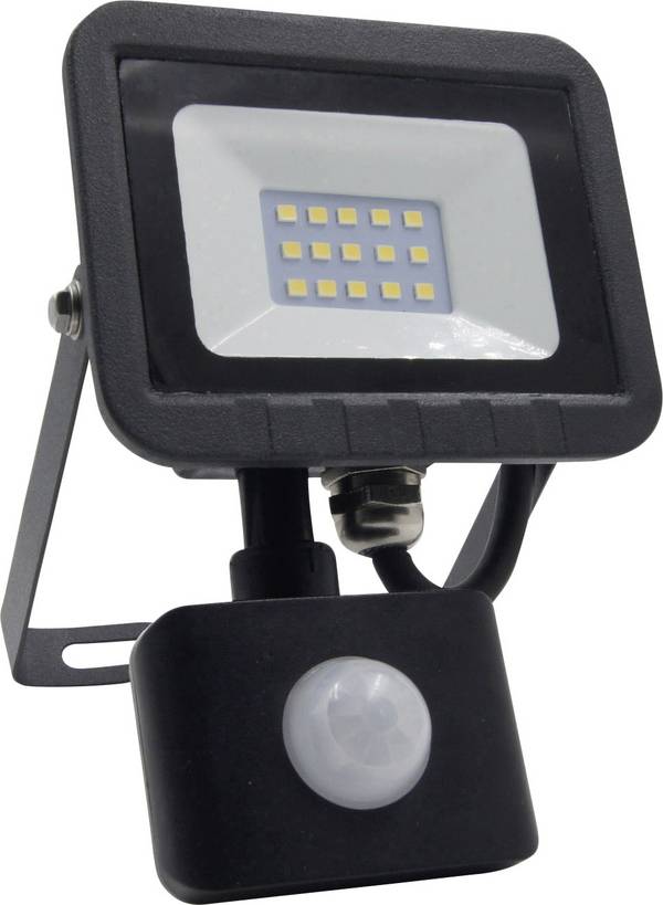Megatron ispot® Mini MT69061 LED-buitenschijnwerper met bewegingsmelder  10 W Lichtkleur (naam): Neutraalwit