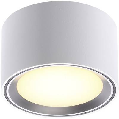 Een moderne, cilindrische plafondlamp met helder, warmwit licht, geschikt voor binnenruimtes.