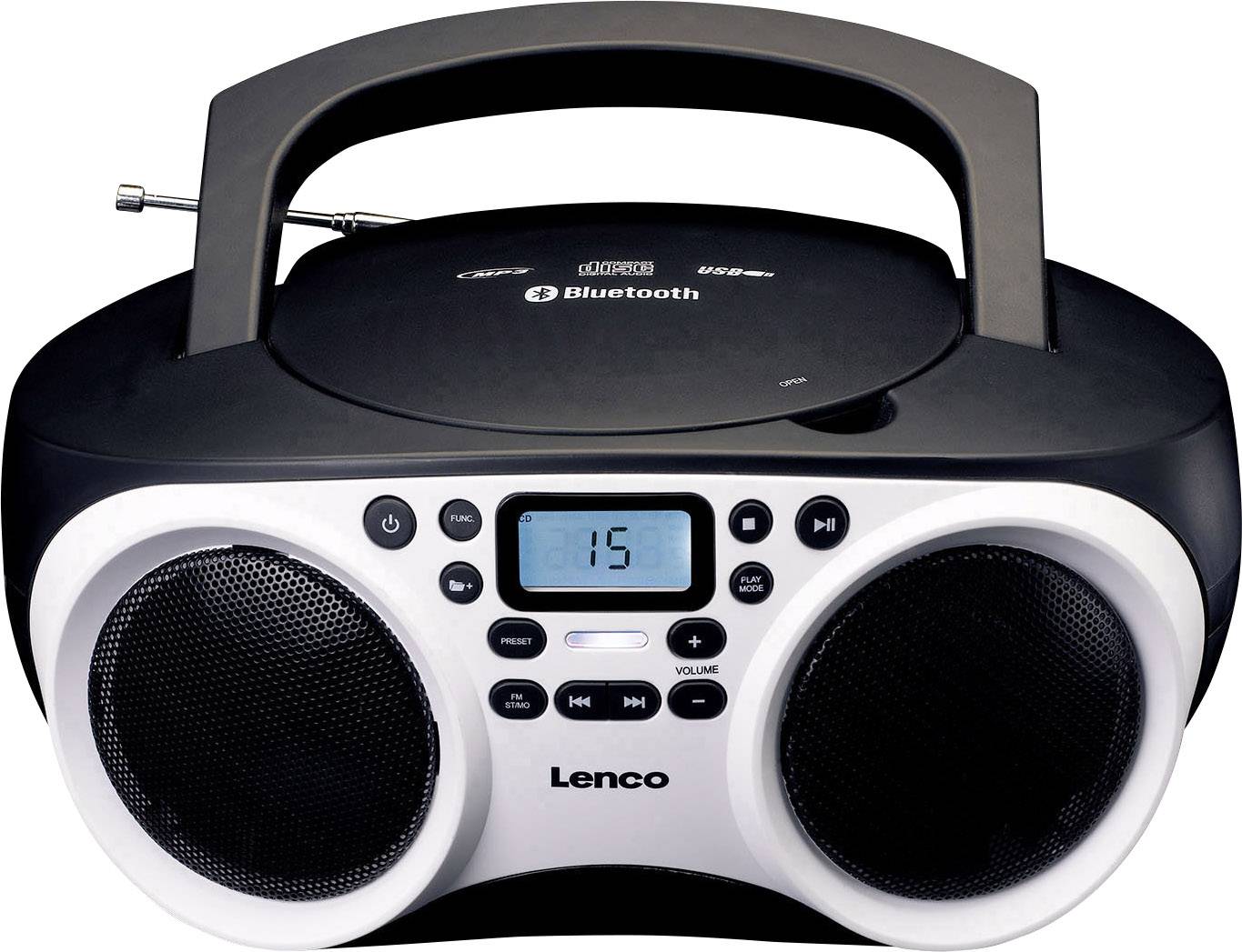 Meetbaar Natte sneeuw band Lenco SCD-501 Radio/CD-speler VHF (FM) AUX, Bluetooth, CD, USB Wit, Zwart  kopen ? Conrad Electronic