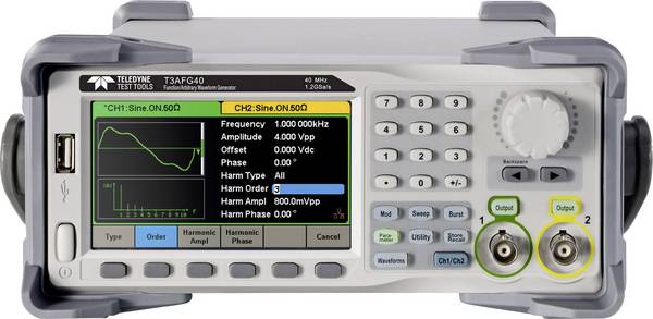Teledyne LeCroy T3AFG40 Functiegenerator  0.000001 Hz - 40 MHz 2-kanaals Arbitrair, Driehoek, Puls, Ruis, Blok, Sinus