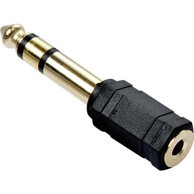 LINDY 35620 Lindy Jackplug Audio Adapter [1x Jackplug male 6,3 mm - 1x Jackplug female 3,5 mm] Zwart