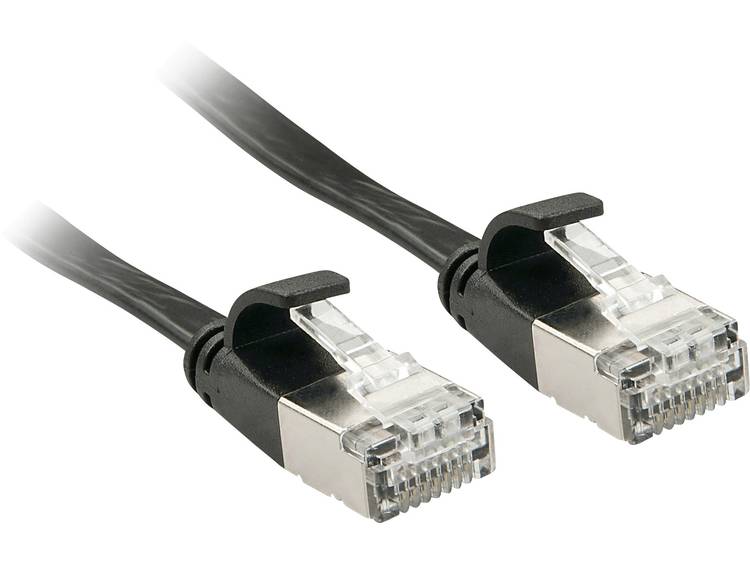 Lindy 47480 0.3m Cat6a U-FTP (STP) Zwart netwerkkabel