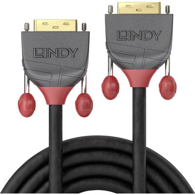 LINDY 36241 DVI-kabel DVI Aansluitkabel DVI-D 18+1-polige stekker, DVI-D 18+1-polige stekker 15.00 m Zwart 
