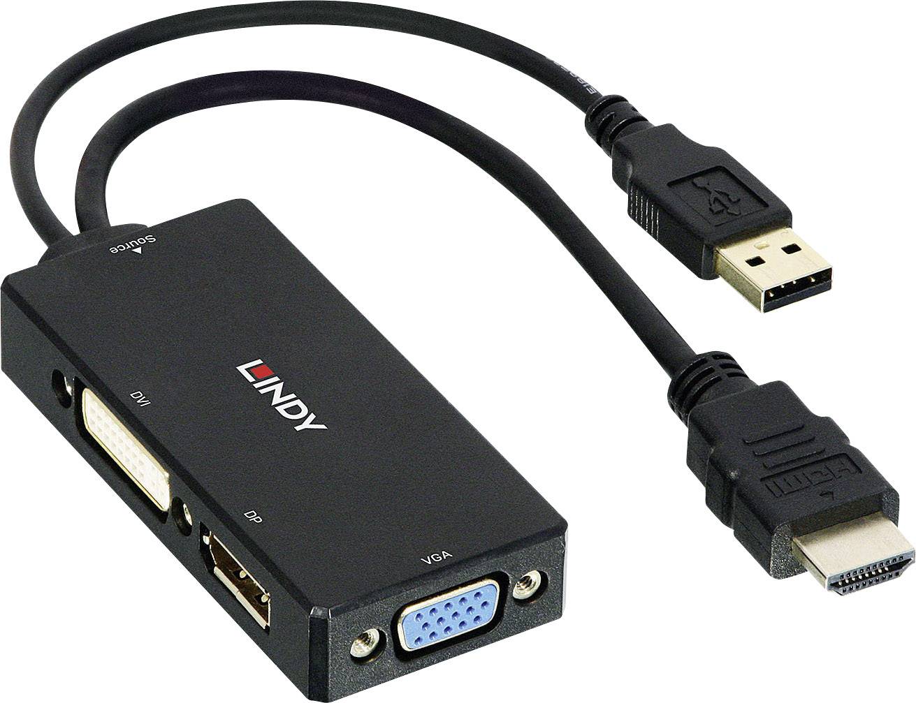 LINDY Monitor Converter Adapter [HDMI - DisplayPort, DVI, VGA]