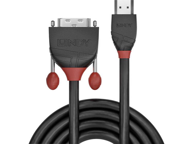 Lindy 36272 2m HDMI Type A (Standard) DVI-D Zwart video kabel adapter