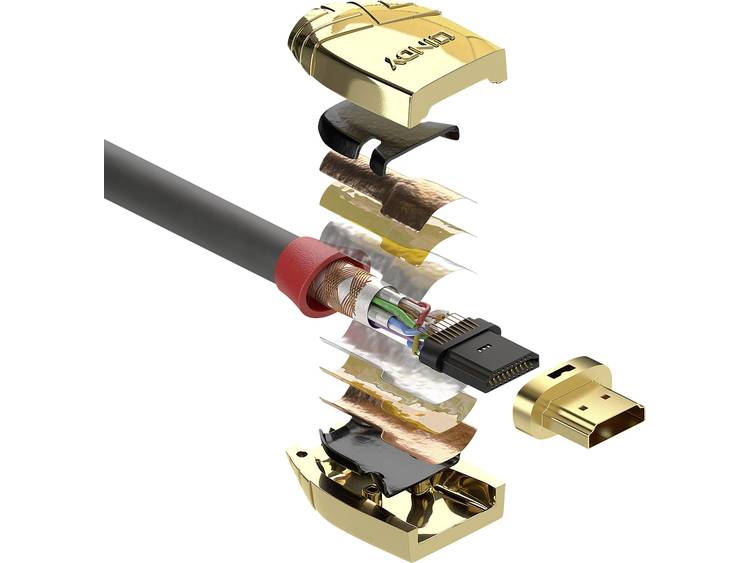 Lindy 37862 2m HDMI Type A (Standard) HDMI Type A (Standard) Grijs HDMI kabel