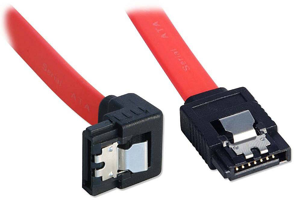 LINDY SATA-kabel met 90°-connector 7-pins. Klinktype 1m-0