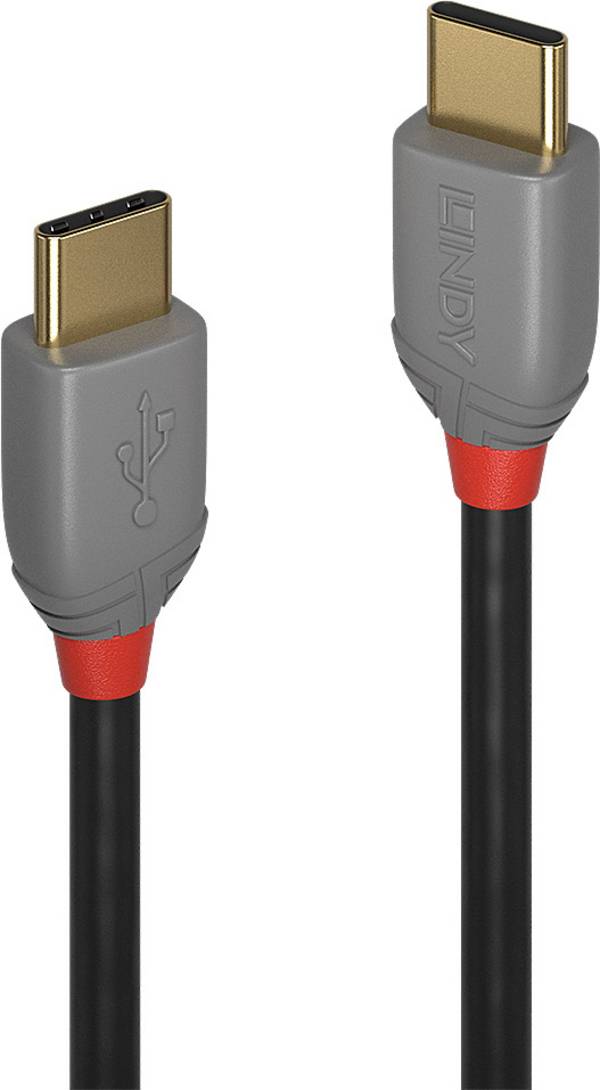 LINDY 36872 USB-kabel USB 2.0 USB-C stekker, USB-C stekker 2.00 m Zwart
