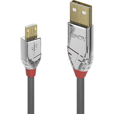 LINDY USB-kabel USB 2.0 USB-A stekker, USB-micro-B stekker 1.00 m Grijs  36651
