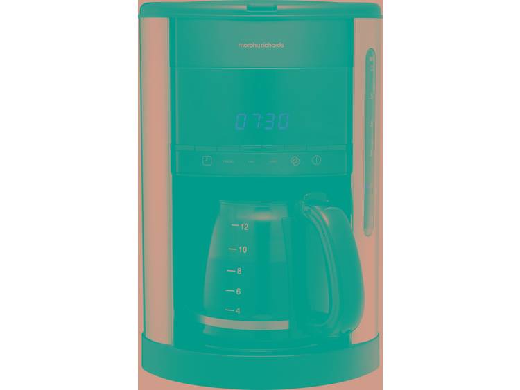 Morphy Richards Koffiezetapparaat RVS, Zwart Capaciteit koppen: 12 Glazen kan, Warmhoudfunctie, Time