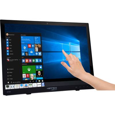 Een hand raakt het scherm van een computer aan waarop het Windows-startmenu is geopend. De tegels zijn duidelijk zichtbaar.