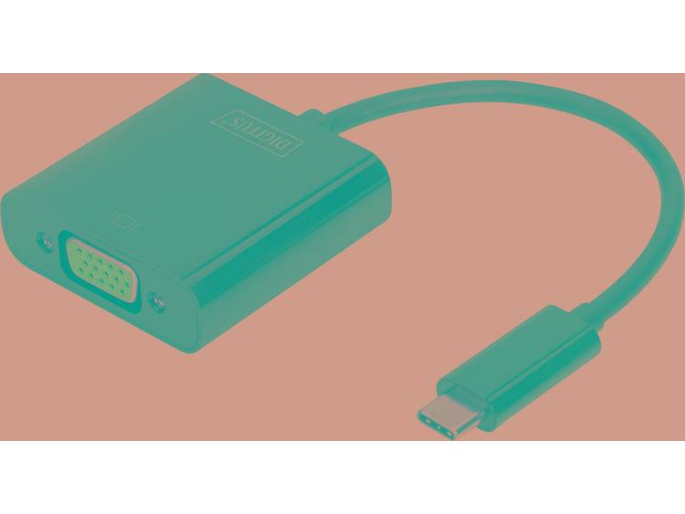 Adapter USB-VGA [1x USB-C stekker 1x VGA-bus] Zwart Digitus