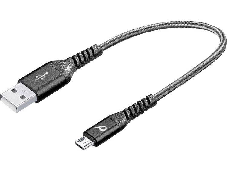 Cellularline USB 2.0 Aansluitkabel [1x USB-A 2.0 stekker 1x Micro-USB 2.0 B stekker] 0.15 m Zwart Ke