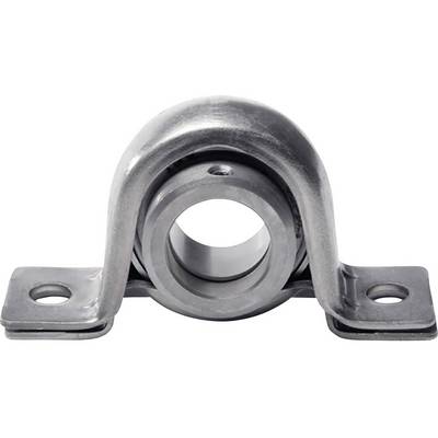 Een metalen lagerbehuizing met een ronde opening, geschikt voor de ondersteuning van assen in machinebouwtoepassingen.