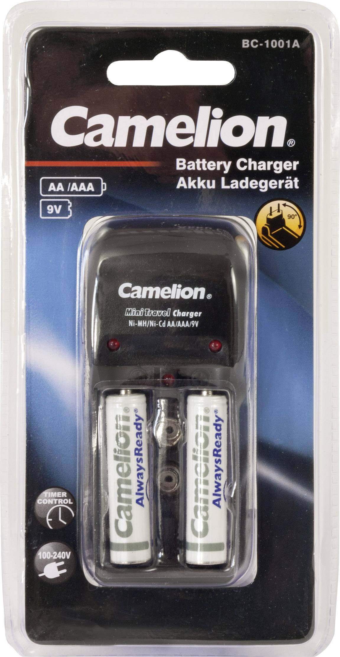 Camelion Travel BC-1001A Batterijlader NiMH AAA (potlood), AA (penlite), 9 V (blok)-1