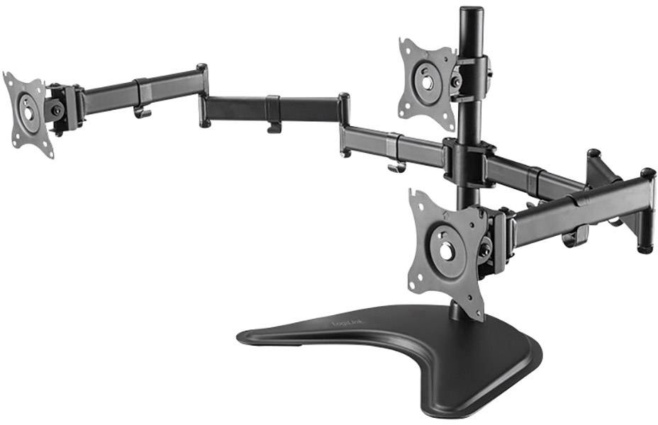 LogiLink BP0051 Monitorvoet Aantal monteerbare displays: 3 Display(s) 33,0 cm (13") - 68,6 cm (27") Zwart Kantelbaar, Zw-2