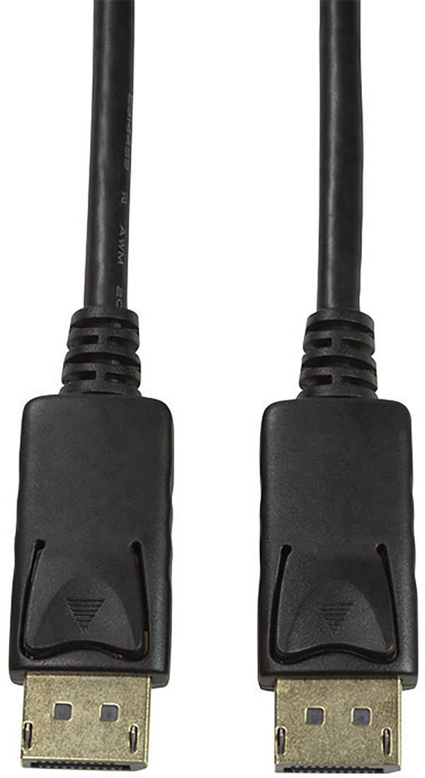 Twee zwarte DisplayPort-kabels die worden gebruikt voor het aansluiten van computers op monitoren, met identieke connectoren aan beide uiteinden.