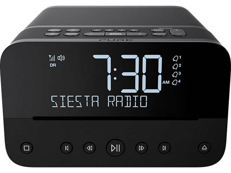 Pure Siesta Home FM Wekkerradio Bluetooth, CD, FM, USB Accu laadfunctie Antraciet