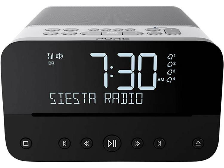 Pure Siesta Home FM Wekkerradio Bluetooth, CD, FM, USB Accu laadfunctie Wit