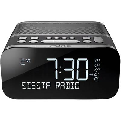 Pure Siesta S6 Wekkerradio VHF (FM) Bluetooth, USB Acculaadfunctie Antraciet