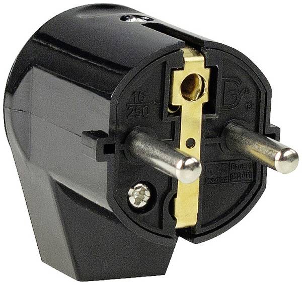 AS Schwabe 45042 Haakse stekker met randaarde Kunststof  230 V Zwart IP20