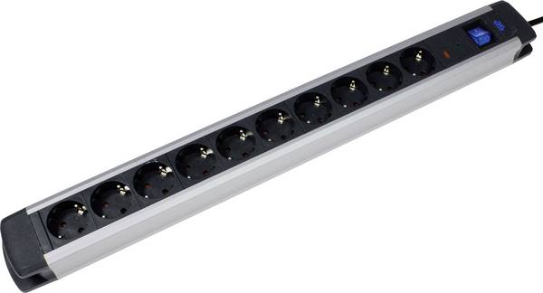 AS Schwabe 18360 Overspanningsveilige stekkerdoos  Zwart, Zilver Randaarde stekker 1 stuk(s)