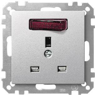 Merten 202360 Wandcontactdoos System M Aluminium 1 stuk(s)