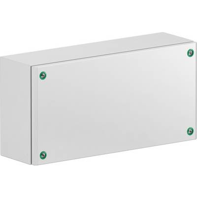 Wit rechthoekig behuizing met afgeronde hoeken, bevestigd door vier schroeven in de hoeken.