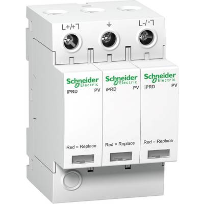 Overcurrentbeveiligingsapparaat van Schneider Electric met drie schakelingen, voorzien van LED's voor statusweergave 'Rood = Vervangen'.