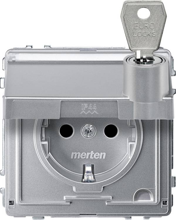 Merten MEG2317-7260 Wandcontactdoos AquaDesign Aluminium 1 stuk(s)