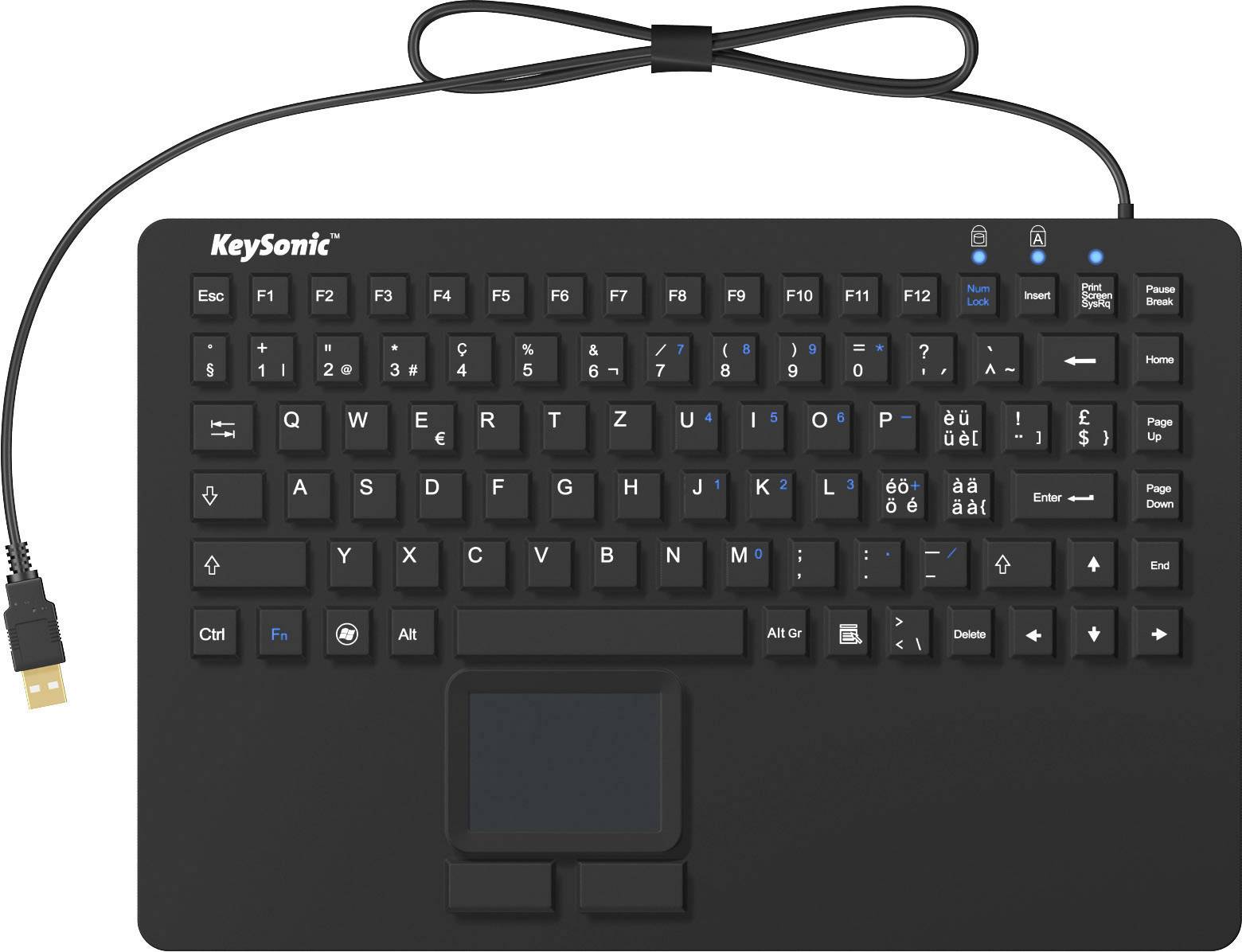 KeySonic KSK-5230 IN (CH) toetsenbord Kantoor USB QWERTZ Zwitsers Zwart-0