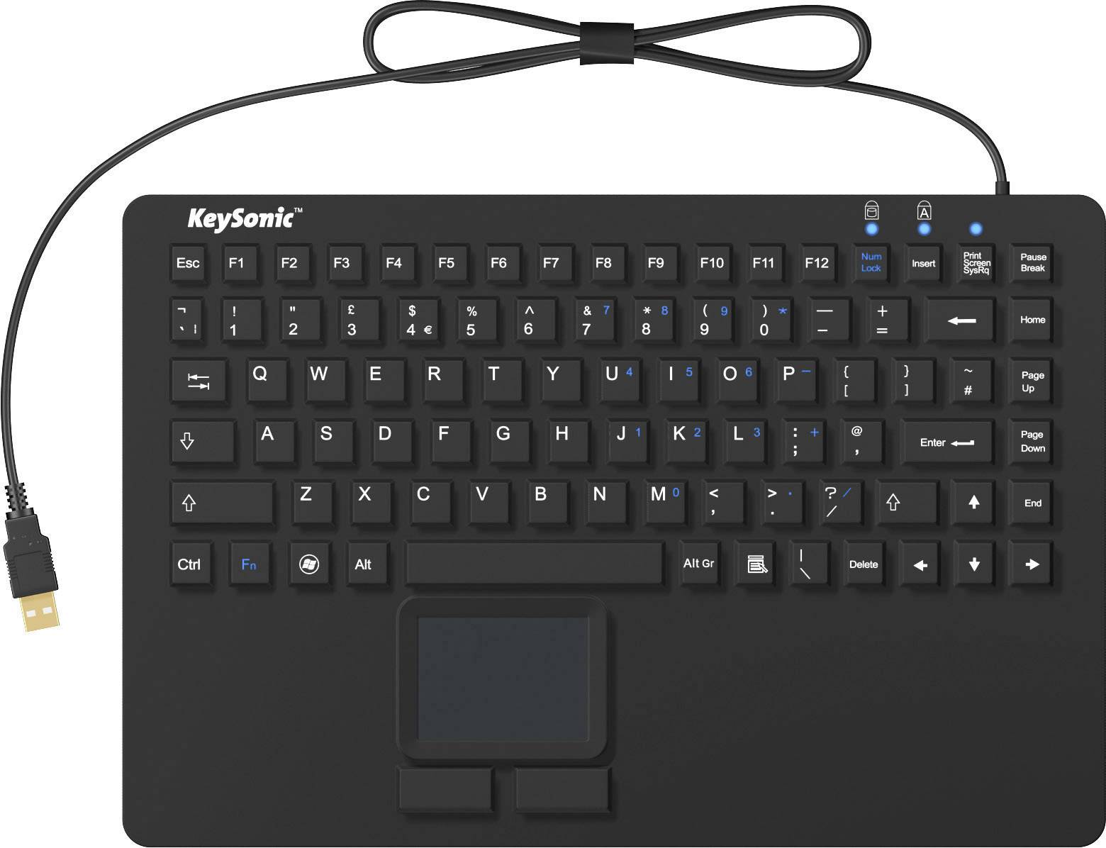 KeySonic KSK-5230 IN (UK) zwart toetsenbord Industrieel USB QWERTY Brits Engels Zwart-0