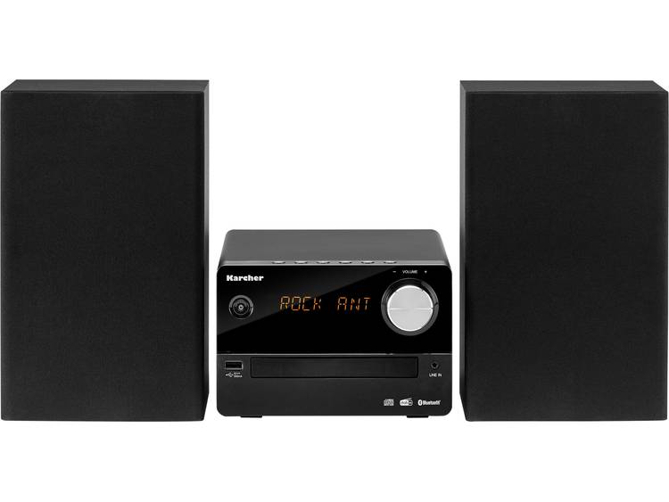 Karcher MC 6470D Stereoset AUX, Bluetooth, CD, DAB+, FM, USB Sfeerverlichting 2 x 15 W Zwart