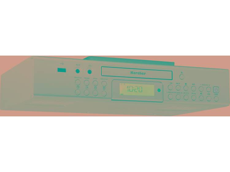 Karcher RA 2050 FM Onderbouwradio AUX, CD, FM, USB Accu laadfunctie Zilver