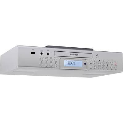 Karcher RA 2050 Onderbouwradio VHF (FM) AUX, CD, USB Acculaadfunctie Zilver