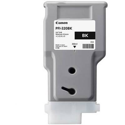 Canon-inktpatroon PFI-320BK, zwarte inkt, 300ml vulvolume, geschikt voor verschillende professionele Canon-printermodellen.