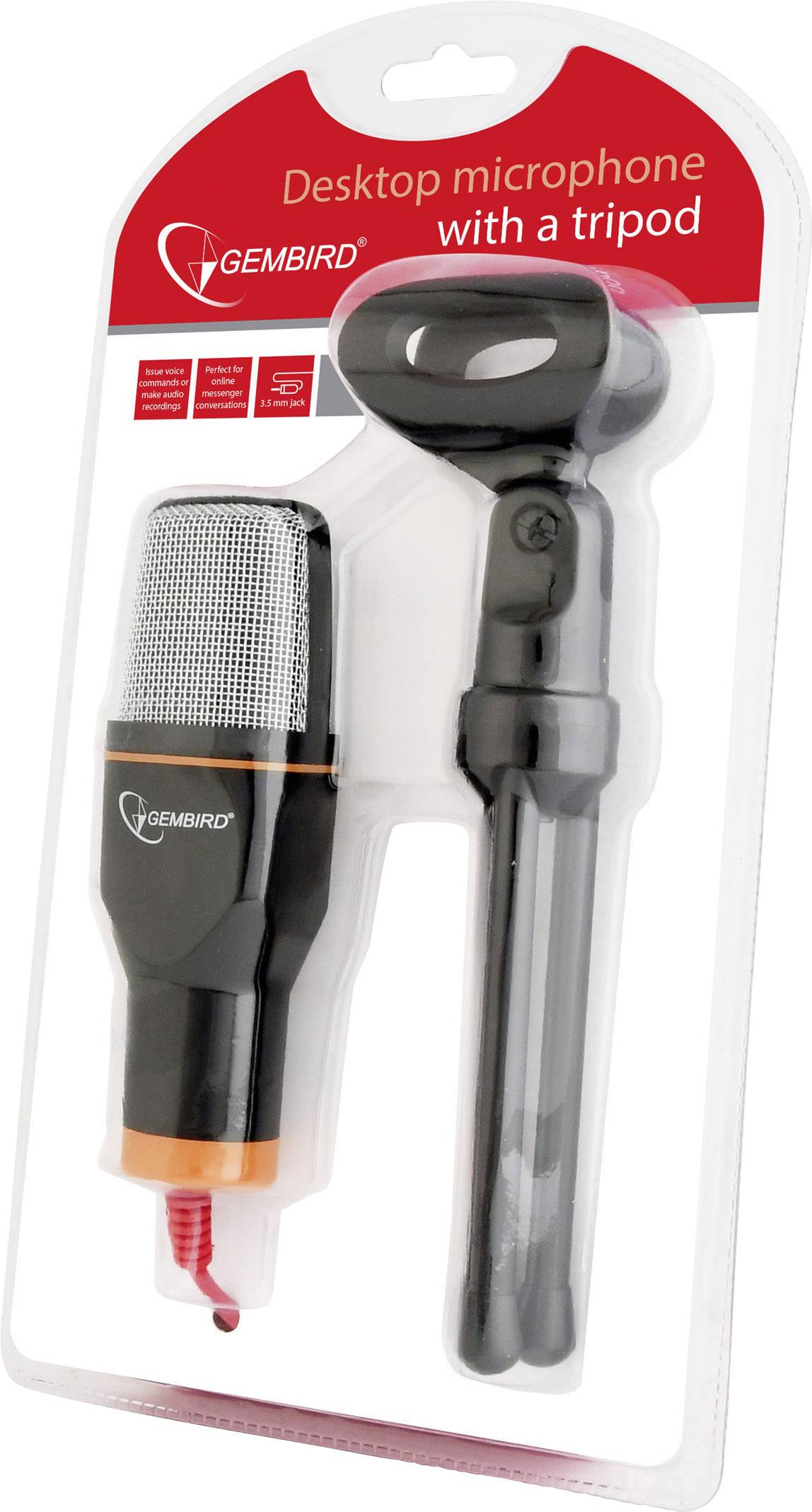 Gembird condensator microfoon met tripod standaard - 1x 3,5mm Jack / zwart - 1,2 meter-3