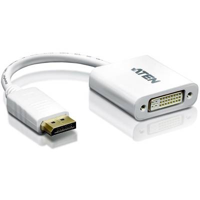 ATEN VC965-AT DisplayPort / DVI Adapter [1x DisplayPort stekker - 1x DVI-bus 24+5-polig] Wit  10.00 cm