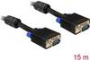 Delock 82561 VGA-kabel VGA Aansluitkabel VGA-stekker 15-polig, VGA-stekker 15-polig 15.00 m Zwart Met Ferrietkern