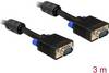 Delock 82558 VGA-kabel VGA Aansluitkabel VGA-stekker 15-polig, VGA-stekker 15-polig 3.00 m Zwart Met Ferrietkern
