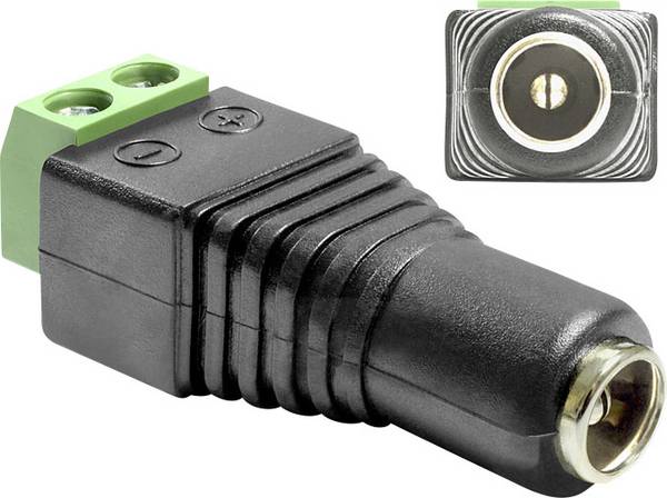 Delock 65421 DC (stroom) Adapter [1x DC-bus 5,5 - 1x 2-dradenkabel] Zwart Tweelingkabel 0.00 m