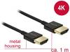 Dunne Premium HDMI kabel - versie 2.0 (4K 60Hz) / zwart - 1 meter