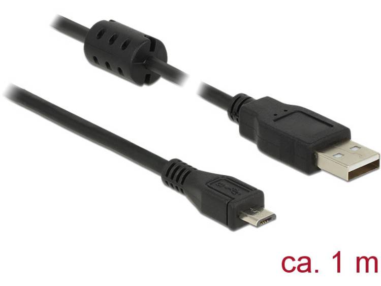 USB 2.0 micro kabel 1 meter Zwart Delock